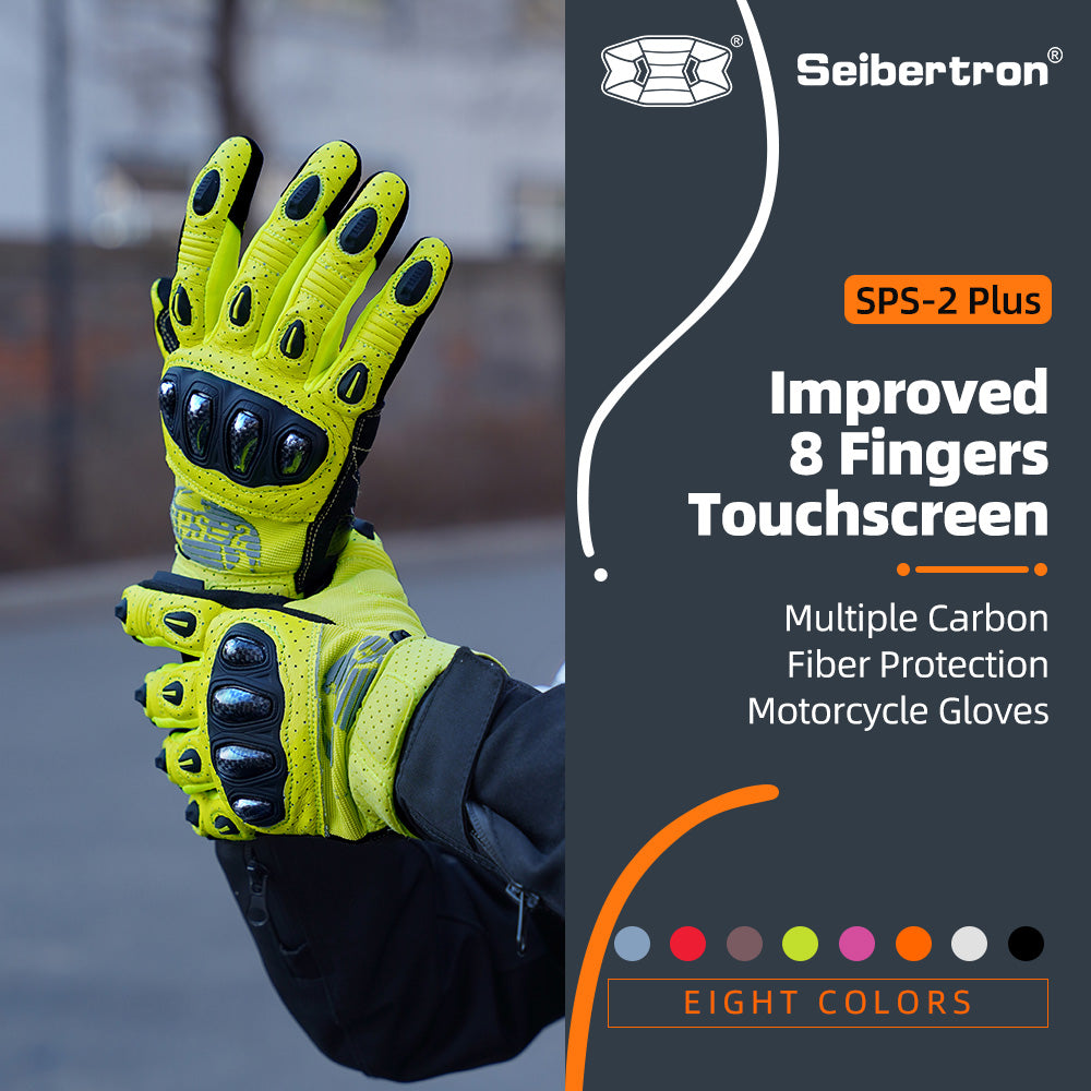 Seibertron SPS2 Plus Summer Moto Gloves – Genuine Leather, Breathable, Carbon Fiber, Abrasion-Resistant, Anti-Slip Design for Enhanced Comfort and Protection
