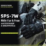 Seibertron SPS-7W Waterproof Leather Carbon Fiber Touchscreen Motorcycle Riding Gloves