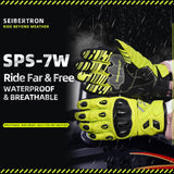 Seibertron SPS-7W Waterproof Leather Carbon Fiber Touchscreen Motorcycle Riding Gloves