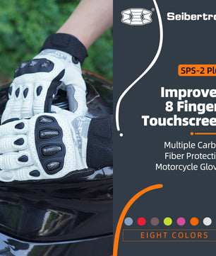 Seibertron SPS2 Plus Youth Summer Motorcycle Gloves – Genuine Leather, Breathable, Carbon Fiber, Abrasion-Resistant, Anti-Slip Design for Enhanced Comfort and Protection