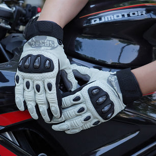 Seibertron SPS2 Summer Motorcycle Gloves – Genuine Leather, Breathable, Carbon Fiber, Abrasion-Resistant, Anti-Slip Design for Enhanced Comfort and Protection