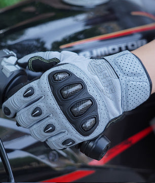 Seibertron SPS2 Plus Youth Summer Motorcycle Gloves – Genuine Leather, Breathable, Carbon Fiber, Abrasion-Resistant, Anti-Slip Design for Enhanced Comfort and Protection
