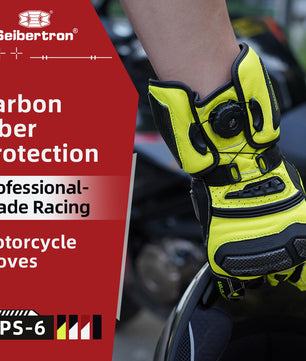 Seibertron Adult SPS-6 All-Season Leather Motorcycle Gloves with Carbon Fiber Protection, Breathable Design, and Anti-Slip Grip – Perfect for Road Racing, Track Riding, and Long-Distance Touring