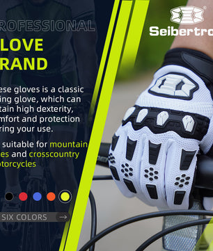 Seibertron Adult Unisex BMX MX ATV MTB Racing Mountain Bike Bicycle Cycling Off-Road/Dirt Bike Gloves Road Racing Motorcycle Motocross Sports Gloves Touch Recognition Full Finger Glove