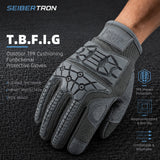 Seibertron T.B.F.I.G Tactical Outdoor Gloves, Breathable Flexible Rubber Impact Protection, Touchscreen, CE Rated Tac Gloves
