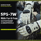 Seibertron SPS-7W Waterproof Leather Carbon Fiber Touchscreen Motorcycle Riding Gloves