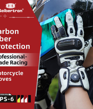 Seibertron Adult SPS-6 All-Season Leather Motorcycle Gloves with Carbon Fiber Protection, Breathable Design, and Anti-Slip Grip – Perfect for Road Racing, Track Riding, and Long-Distance Touring