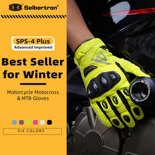 Seibertron SPS-4 Upgraded Winter Motorcycle Riding Gloves - Carbon Fiber, Waterproof, and Snowproof for Fall and Winter