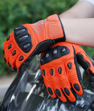 Seibertron SPS2 Plus Youth Summer Motorcycle Gloves – Genuine Leather, Breathable, Carbon Fiber, Abrasion-Resistant, Anti-Slip Design for Enhanced Comfort and Protection