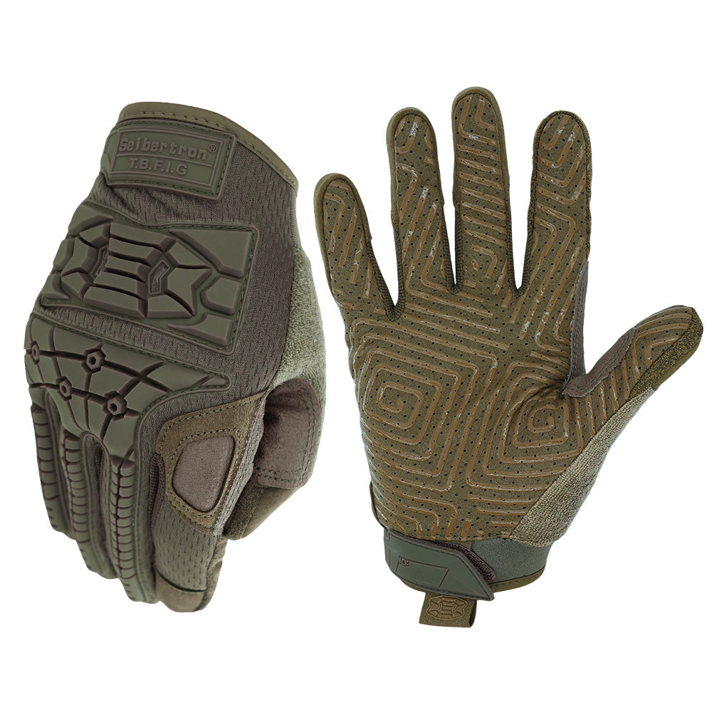 Seibertron T.B.F.I.G Tactical Outdoor Gloves, Breathable Flexible Rubber Impact Protection, Touchscreen, CE Rated Tac Gloves