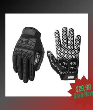 Seibertron Youth Full Finger Lineman 2.0 Padded Palm Football Receiver Gloves, Flexible TPR Impact Protection Back of Hand Glove