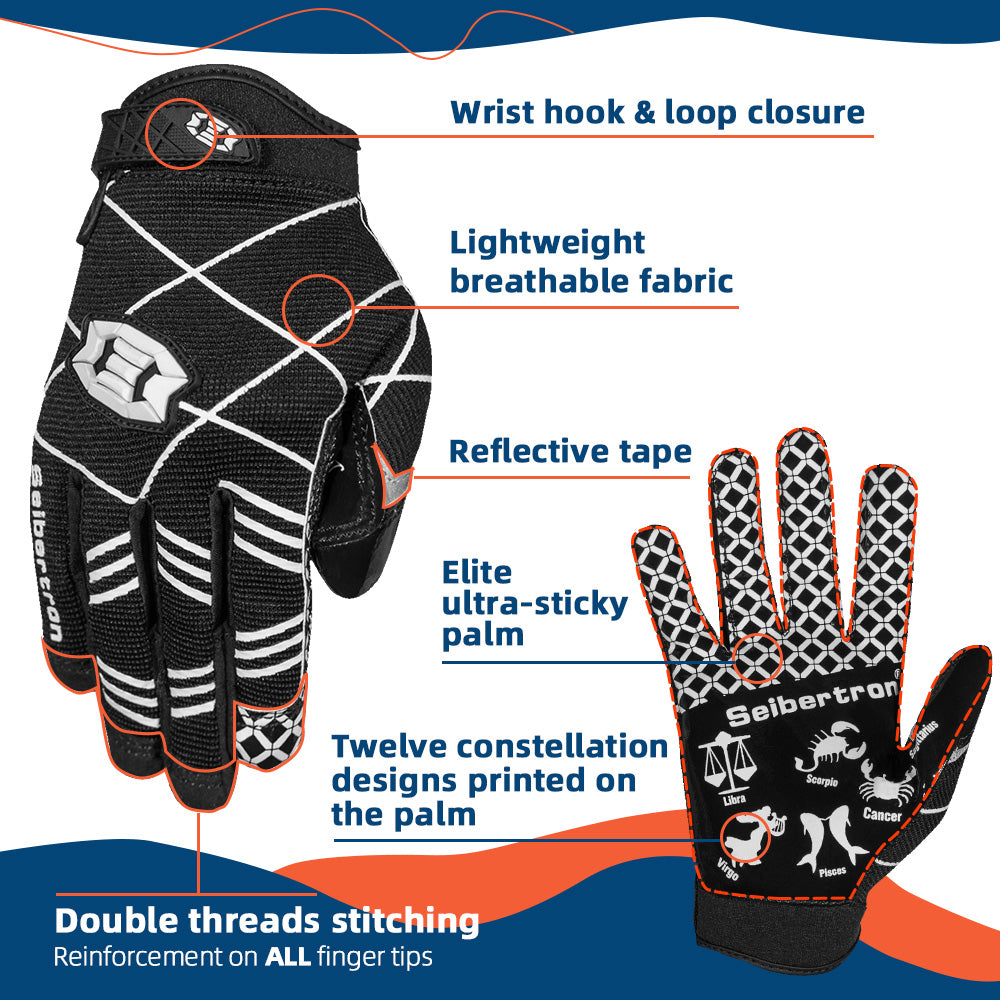 Seibertron Pro 3.0 Elite Ultra-Stick Sports Receiver Glove Football Gloves