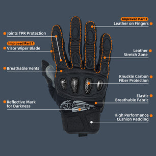 Seibertron SPS2 Summer Motorcycle Gloves – Genuine Leather, Breathable, Carbon Fiber, Abrasion-Resistant, Anti-Slip Design for Enhanced Comfort and Protection