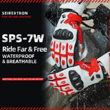 Seibertron SPS-7W Waterproof Leather Carbon Fiber Touchscreen Motorcycle Riding Gloves