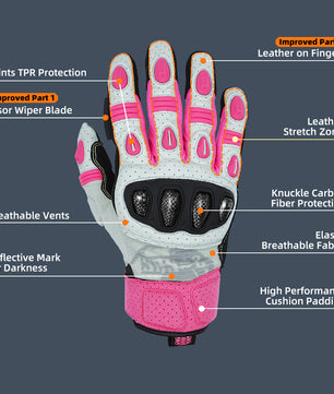 Seibertron SPS2 Plus Youth Summer Motorcycle Gloves – Genuine Leather, Breathable, Carbon Fiber, Abrasion-Resistant, Anti-Slip Design for Enhanced Comfort and Protection