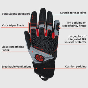 Seibertron SPS-10 Motorcycle Riding Gloves – Breathable, Durable, Anti-Slip, Touchscreen Leather Gloves for Spring, Summer, and Fall