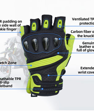 Seibertron SPS-9 Summer Motorcycle Carbon Fiber Anti-Slip Soft Breathable Half-Finger Riding Gloves