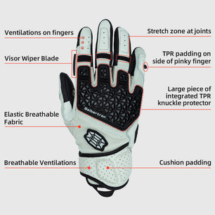 Seibertron SPS-10 Motorcycle Riding Gloves – Breathable, Durable, Anti-Slip, Touchscreen Leather Gloves for Spring, Summer, and Fall