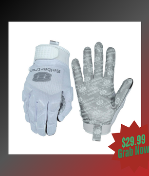 white football receiver gloves