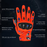 Seibertron SPS-7 Superior Protection Series Motorcycle Riding Gloves - Breathable Touchscreen Carbon Fiber Protection