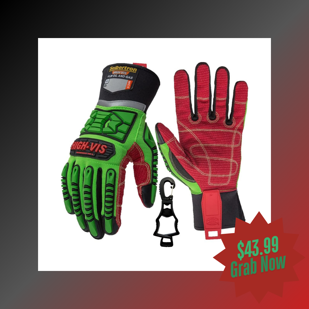 Seibertron HIGH-VIS WPC5 Level 5 Cut Resistant Cold Weather Condition Waterproof Impact Oil and Gas Safety Gloves