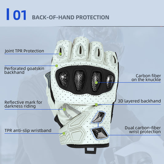 Seibertron SPS-7H Superior Protection Series Half-Finger Motorcycle Riding Gloves