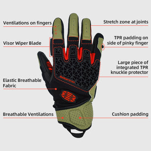 Seibertron SPS-10 Motorcycle Riding Gloves – Breathable, Durable, Anti-Slip, Touchscreen Leather Gloves for Spring, Summer, and Fall