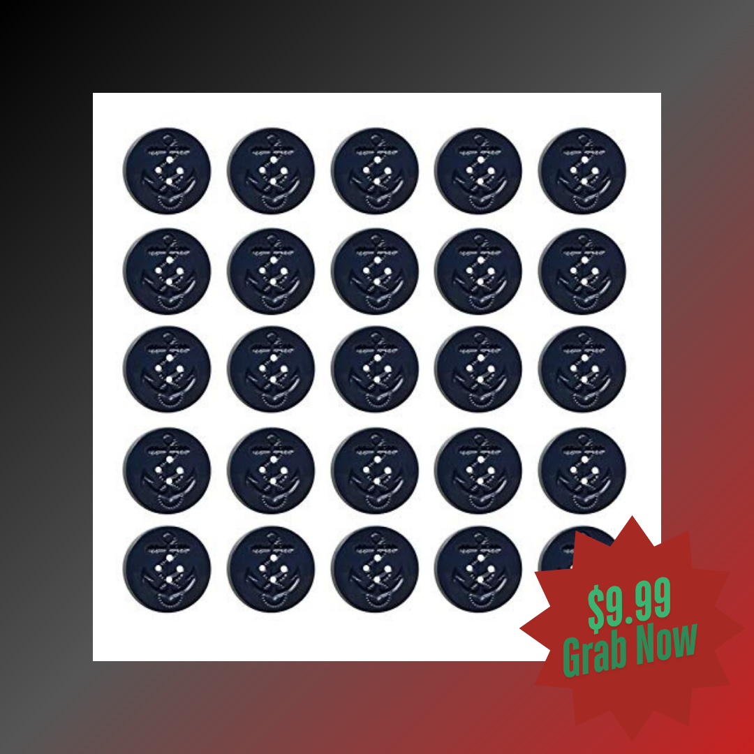 Military Anchor Style Navy Peacoat Pea Coat Jacket Coat Large Buttons, LOT/Bag of 25 Buttons