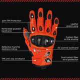 Seibertron SPS-7W Waterproof Leather Carbon Fiber Touchscreen Motorcycle Riding Gloves
