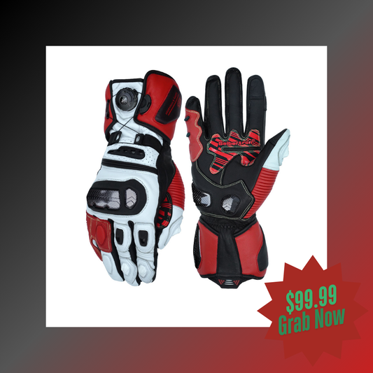 Seibertron Adult SPS-6 All-Season Leather Motorcycle Gloves with Carbon Fiber Protection, Breathable Design, and Anti-Slip Grip – Perfect for Road Racing, Track Riding, and Long-Distance Touring