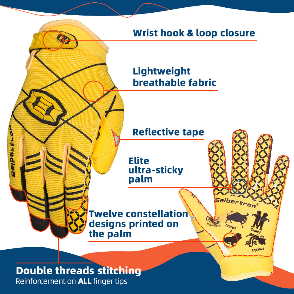 Seibertron Pro 3.0 Elite Ultra-Stick Sports Receiver Glove Football Gloves