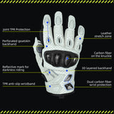 Seibertron SPS-7W Waterproof Leather Carbon Fiber Touchscreen Motorcycle Riding Gloves