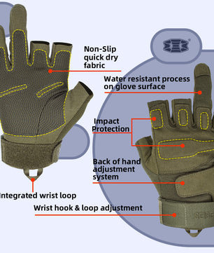 Seibertron Men Or Women XXS to XXL Fingerless/Half Finger Sports Outdoor Tactical Gloves