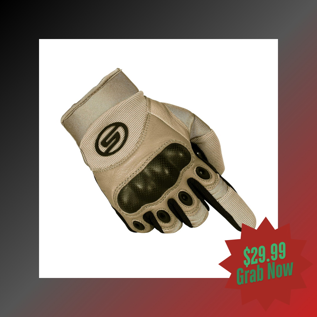 Seibertron Carbon Fiber Hard Knuckle Sheepskin Palm Motorcycle Gloves