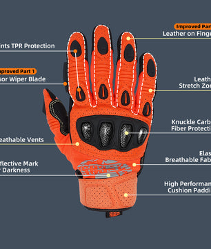 Seibertron SPS2 Plus Youth Summer Motorcycle Gloves – Genuine Leather, Breathable, Carbon Fiber, Abrasion-Resistant, Anti-Slip Design for Enhanced Comfort and Protection