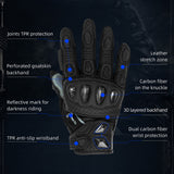 Seibertron SPS-7 Superior Protection Series Motorcycle Riding Gloves - Breathable Touchscreen Carbon Fiber Protection