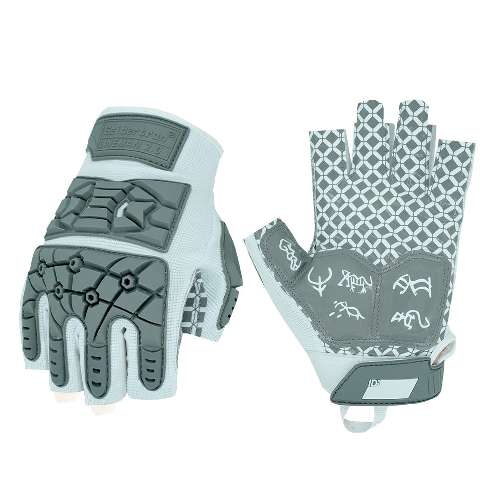 Seibertron Lineman 2.0 Padded Palm Football Receiver Gloves, Flexible TPR Impact Protection Back of Hand Glove Adult and Youth Sizes