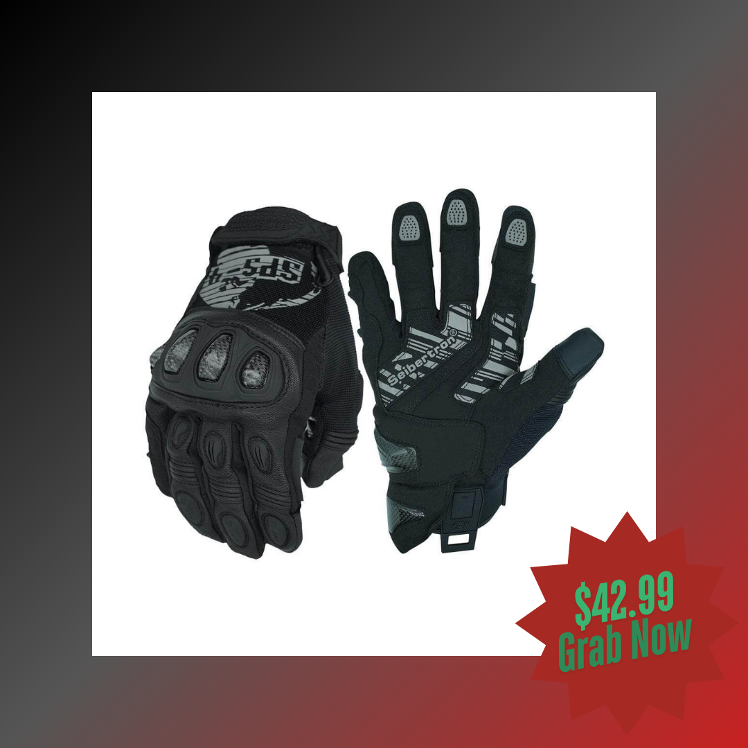 Seibertron Adult SPS - 4 Winter Cold Weather Motorcycle Gloves Rainproof Riding with Touchscreen Warm Gauntlet for Men and Women - SeibertronSports Gloves
