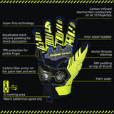 Seibertron SPS-7W Waterproof Leather Carbon Fiber Touchscreen Motorcycle Riding Gloves