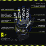 Seibertron SPS-7W Waterproof Leather Carbon Fiber Touchscreen Motorcycle Riding Gloves
