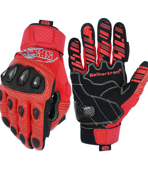 Seibertron SPS2 Plus Youth Summer Motorcycle Gloves – Genuine Leather, Breathable, Carbon Fiber, Abrasion-Resistant, Anti-Slip Design for Enhanced Comfort and Protection