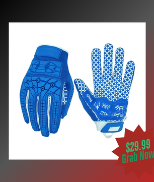 Seibertron Adult Full Finger Lineman 2.0 Padded Palm Football Receiver Gloves, Flexible TPR Impact Protection Back of Hand Glove