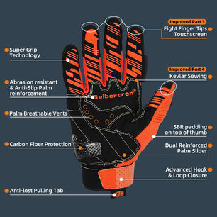 Seibertron SPS2 Summer Motorcycle Gloves – Genuine Leather, Breathable, Carbon Fiber, Abrasion-Resistant, Anti-Slip Design for Enhanced Comfort and Protection