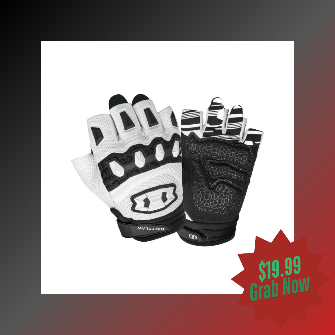 Seibertron Dirtclaw Adult BMX MX ATV MTB Road Racing Mountain Bike Bicycle Cycling Off-Road/Dirt Bike Gel Padded Anti - Slip Palm Fingerless Gloves Motorcycle Motocross Sports Gloves