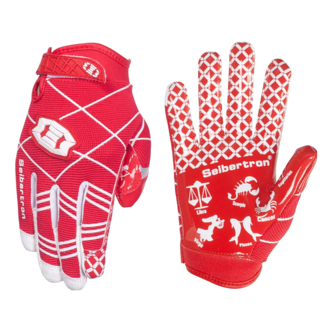 Seibertron Pro 3.0 Twelve Constellations Elite Ultra-Stick Sports Receiver Glove Football Gloves Youth