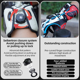 Seibertron Adult SPS-6 All-Season Leather Motorcycle Gloves with Carbon Fiber Protection, Breathable Design, and Anti-Slip Grip – Perfect for Road Racing, Track Riding, and Long-Distance Touring