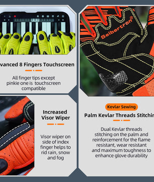 Seibertron SPS2 Plus Youth Summer Motorcycle Gloves – Genuine Leather, Breathable, Carbon Fiber, Abrasion-Resistant, Anti-Slip Design for Enhanced Comfort and Protection