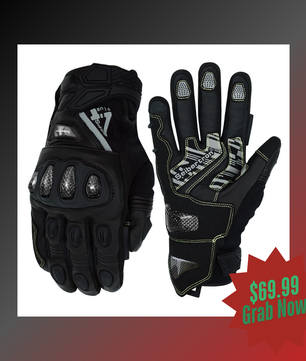 Seibertron SPS-4 Plus Adult Upgraded Winter Motorcycle Riding Gloves - Carbon Fiber, Waterproof, and Snowproof for Fall and Winter