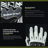 Seibertron SPS-7W Waterproof Leather Carbon Fiber Touchscreen Motorcycle Riding Gloves
