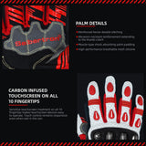 Seibertron SPS-7W Waterproof Leather Carbon Fiber Touchscreen Motorcycle Riding Gloves
